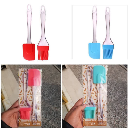 فرچه و لیسک جفتی سیلیکونی شفاف آشپزی بزرگ