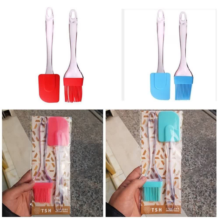 فرچه و لیسک جفتی سیلیکونی شفاف آشپزی بزرگ