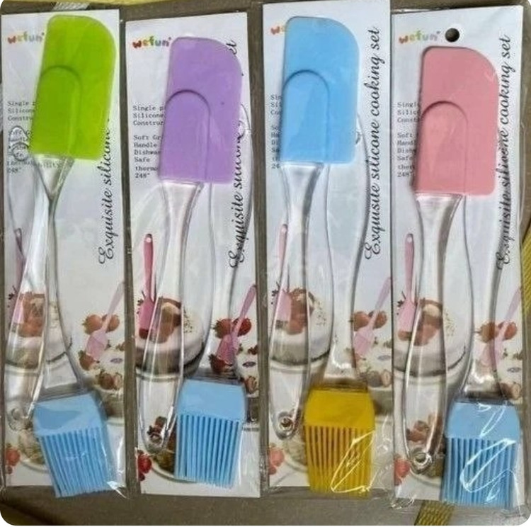 فرچه و لیسک جفتی سیلیکونی شفاف آشپزی بزرگ