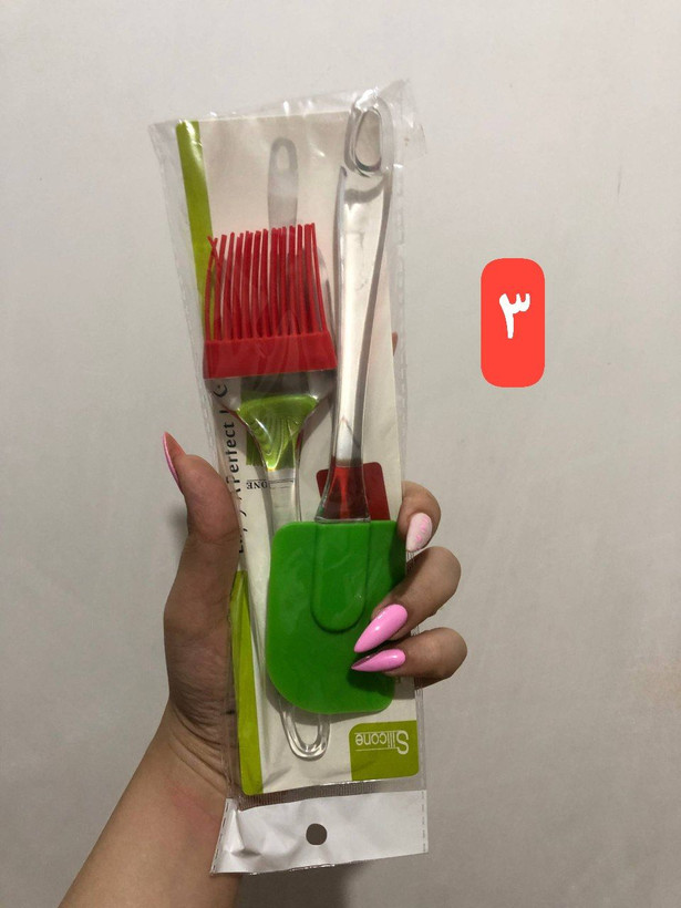 فرچه و لیسک جفتی سیلیکونی شفاف آشپزی بزرگ